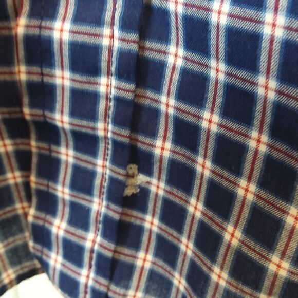 (3/$20) Plains blue plaid Pearl snap shirt - Picture 7 of 13